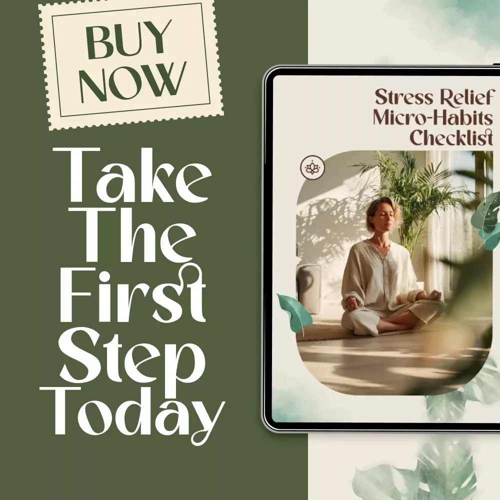 Stress Relief Micro-Habits Checklist | Daily Mindfulness Digital Download | Printable Self-Care Guide for Anxiety & Calm Living