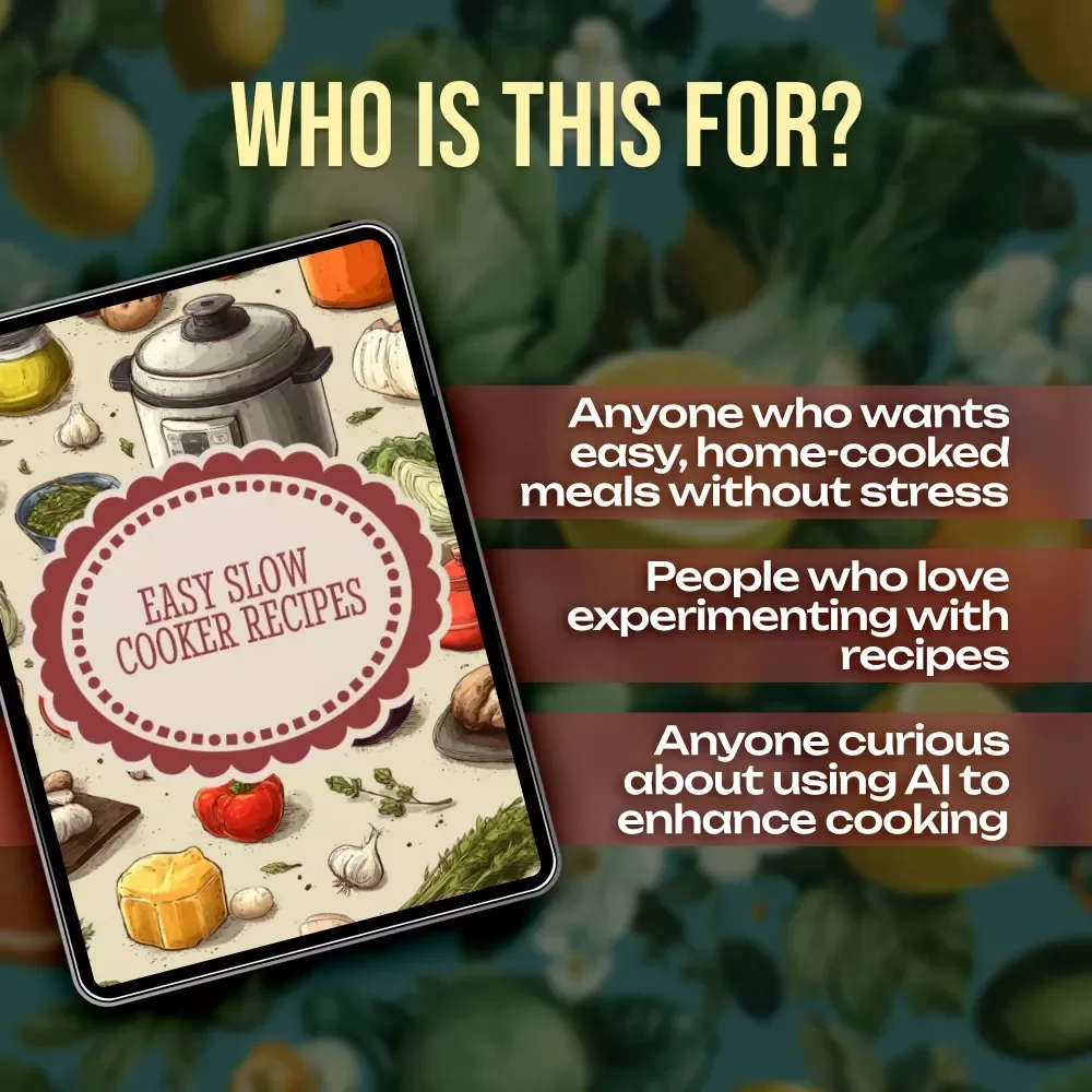 Easy Slow Cooker Recipes | Digital Download Guide | Easy Crockpot Cookbook for Beginners | Healthy Breakfast & Dinner Recipes with AI Tips