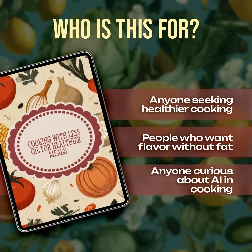 Cooking with Less Oil for Healthier Meals | Digital Guide for Low-Oil Cooking, Healthy Recipes & AI Meal Planning Support