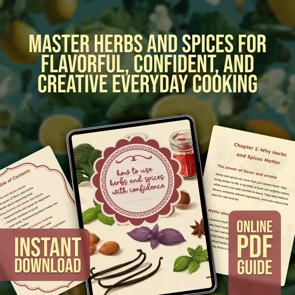 How to Use Herbs and Spices with Confidence | Digital Guide for Cooking with Flavor, Easy Seasoning Tips, AI Recipe Inspiration, and Flavor Pairing for Beginners