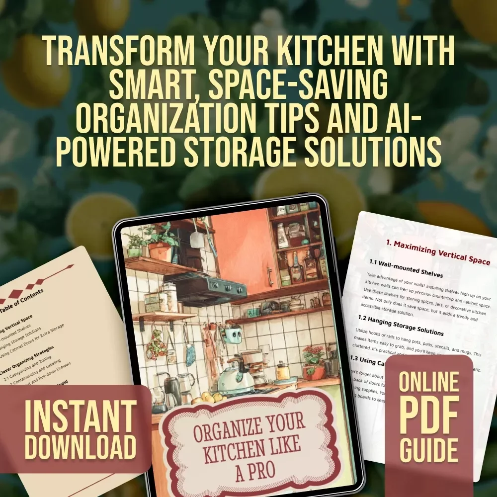 Organize Your Kitchen Like a Pro | Digital Guide to Kitchen Storage Solutions, Clever Organizing Strategies, and AI-Powered Tips