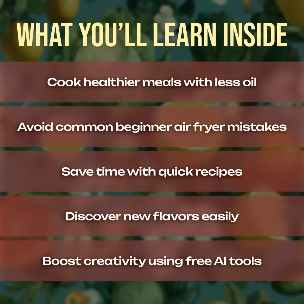 Air Fryer Made Easy for Beginners | Digital Download Guide, eBook & Checklist for Healthy Cooking, Quick Recipes & AI-Powered Kitchen Tips