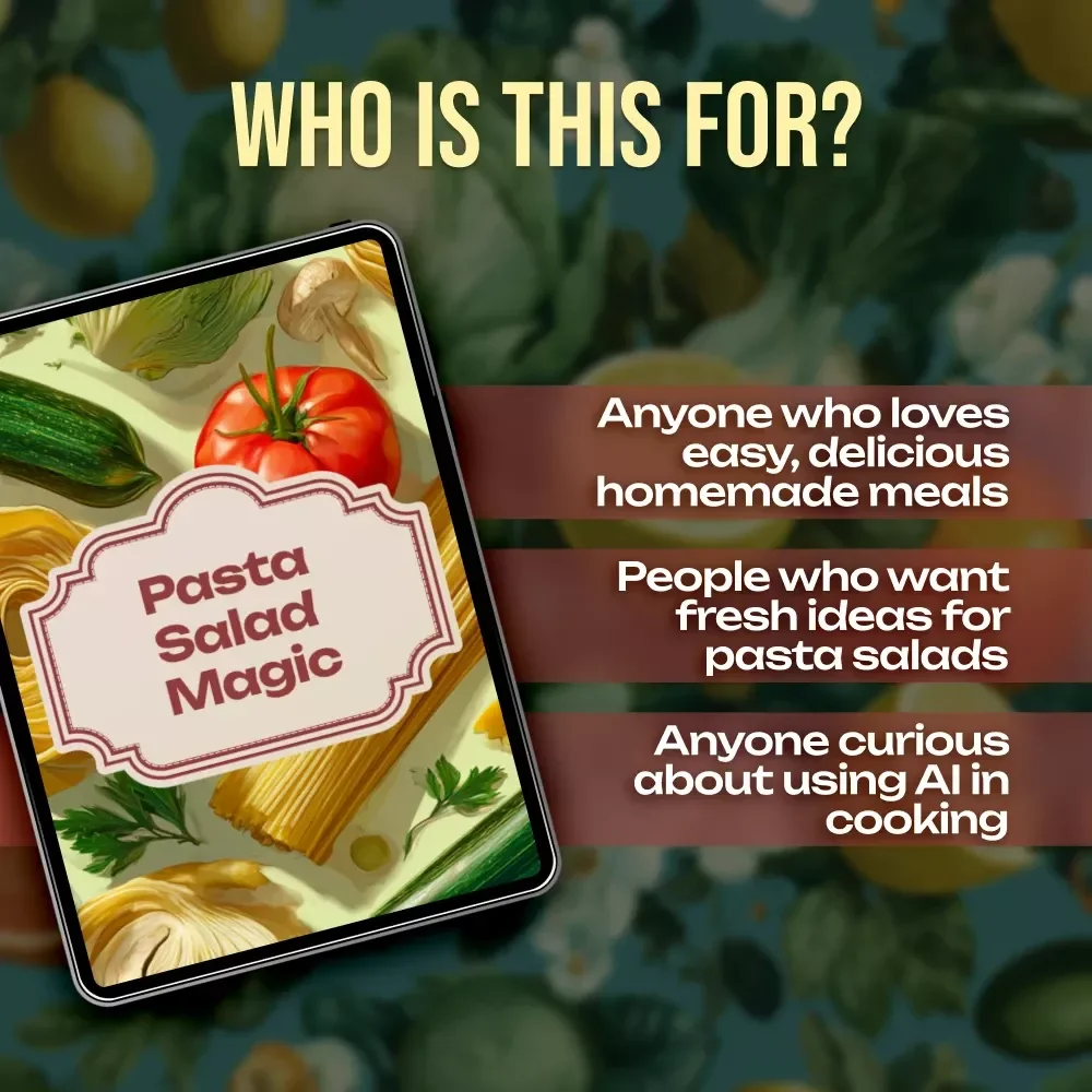Pasta Salad Magic | Digital Guide for Easy Pasta Salad Recipes, Creative Variations, Dressing Combinations & AI Cooking Inspiration | Printable Download eBook & Checklist