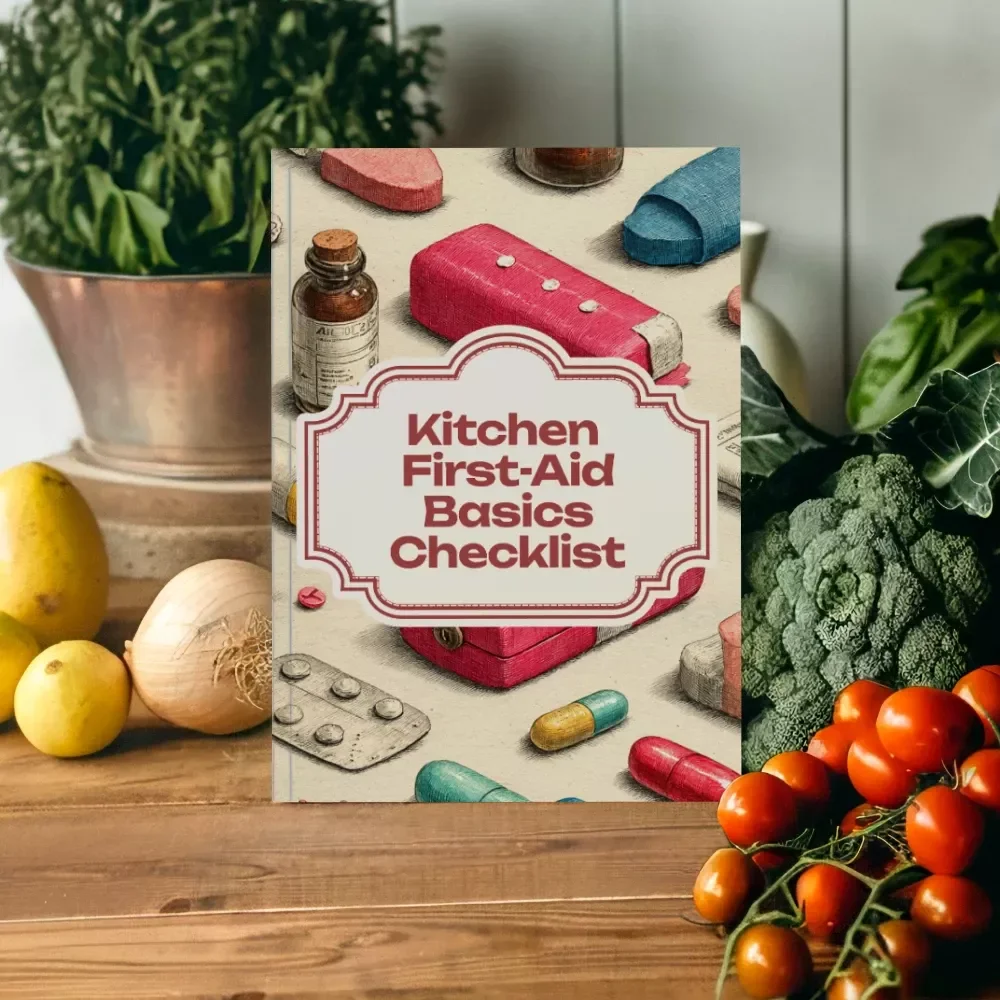 Kitchen First-Aid Basics Checklist | Digital Download | Printable Home Safety Guide for Cooking Enthusiasts, Beginners & Families