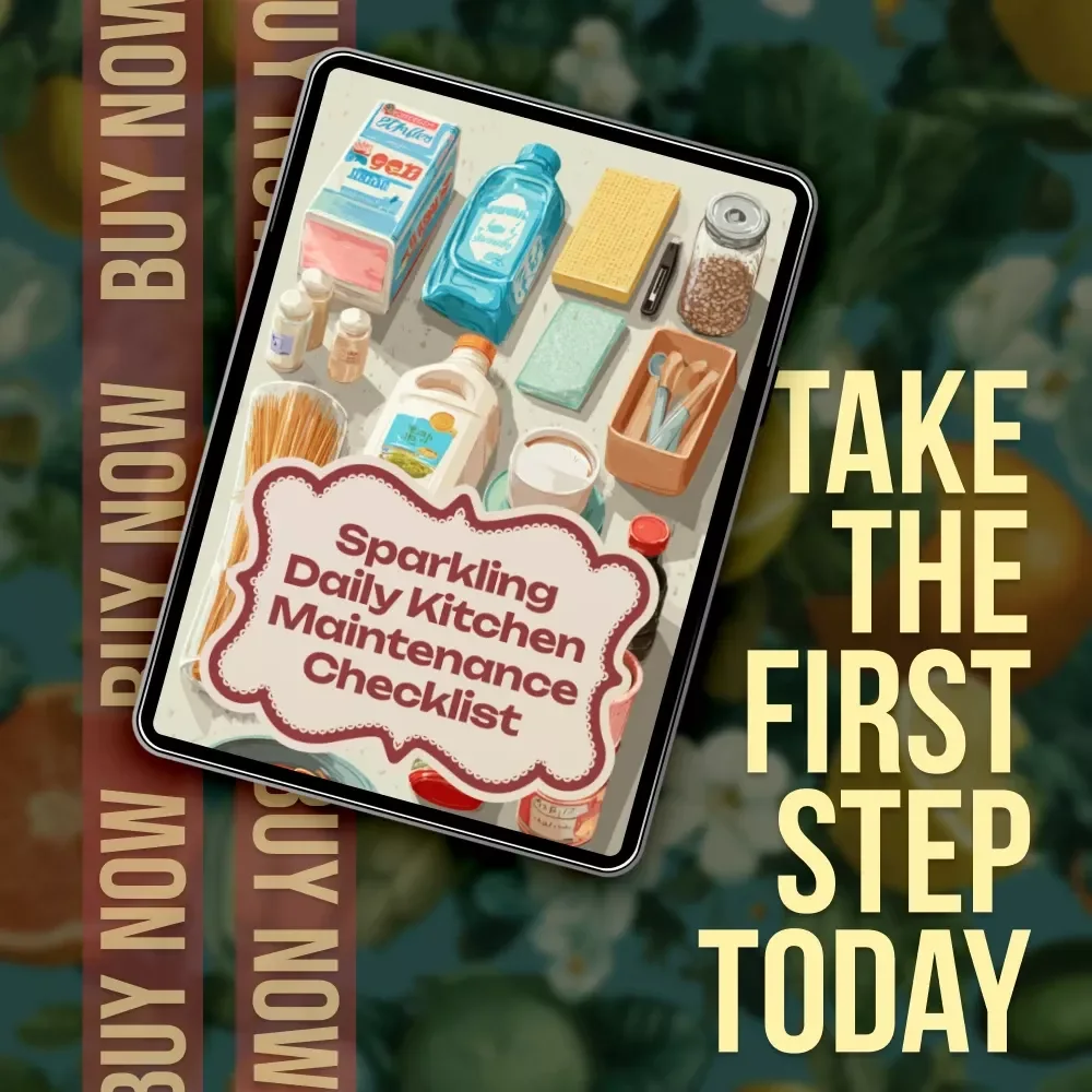 Sparkling Daily Kitchen Maintenance Checklist | Printable Daily Kitchen Cleaning Guide | Digital Download Checklist for a Spotless Home