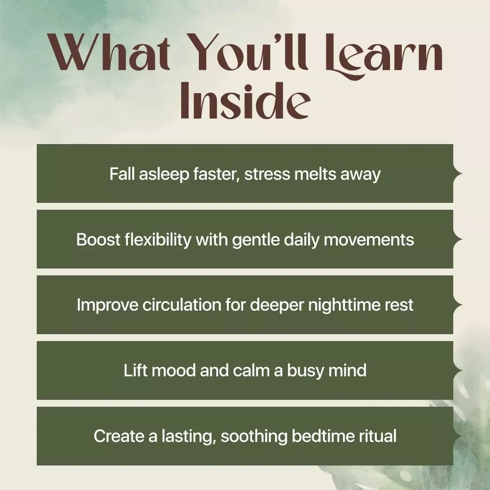 Simple Bedtime Stretching for Better Sleep | Digital Guide for Relaxation, Mindfulness, and Improved Sleep Quality