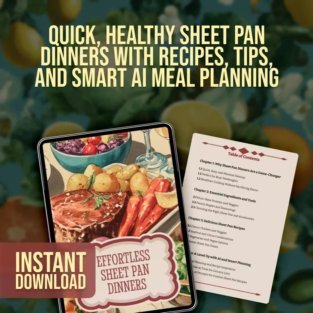 Effortless Sheet Pan Dinners | Digital Download Guide for Easy Weeknight Meals, Quick Recipes, Healthy Cooking, and AI Meal Planning Inspiration