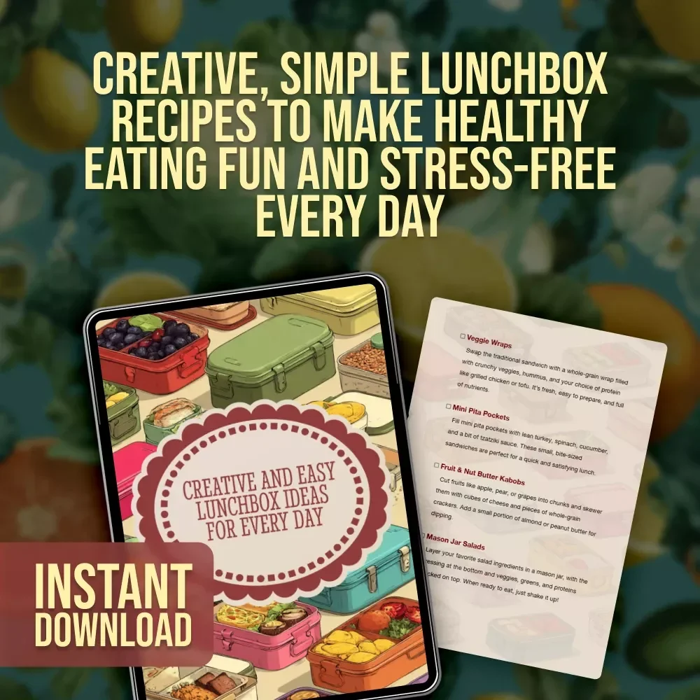 Creative and Easy Lunchbox Ideas for Every Day | Printable Lunchbox Ideas Checklist | Healthy & Fun Digital Download for Parents, Kids, and Busy Adults
