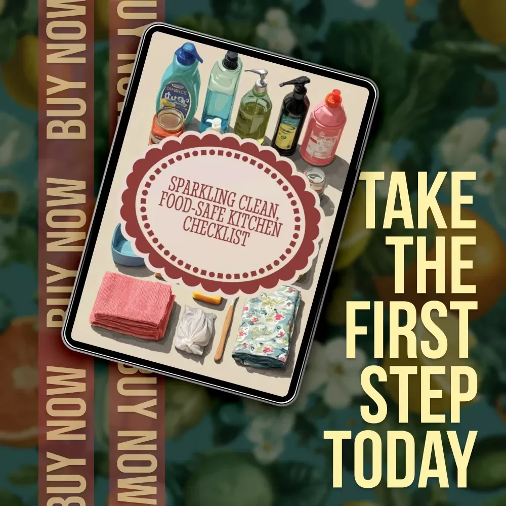 Sparkling Clean, Food-Safe Kitchen Checklist | Printable Digital Download for Food-Safe Kitchen Cleaning Products & Hygienic Cooking