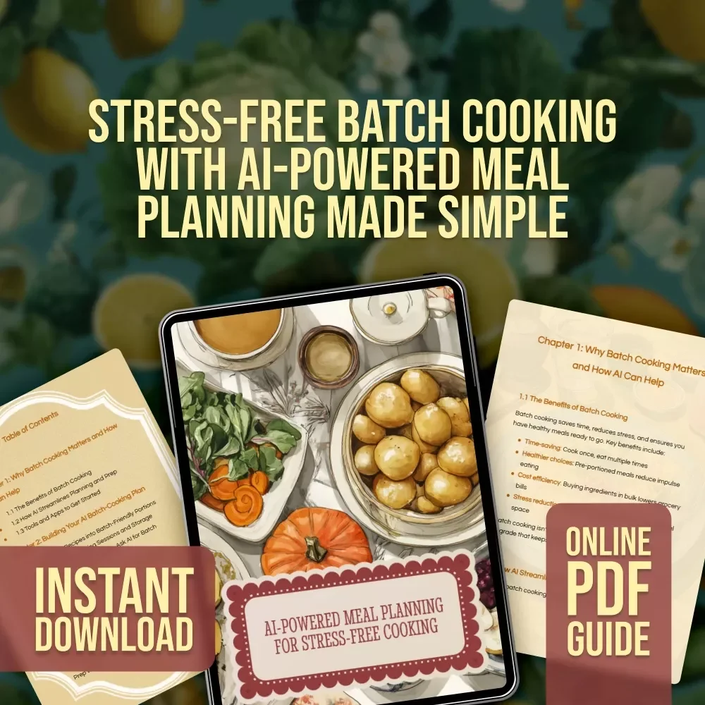 AI-Powered Meal Planning for Stress-Free Cooking | Digital Guide for Easy Batch-Cooking Plans