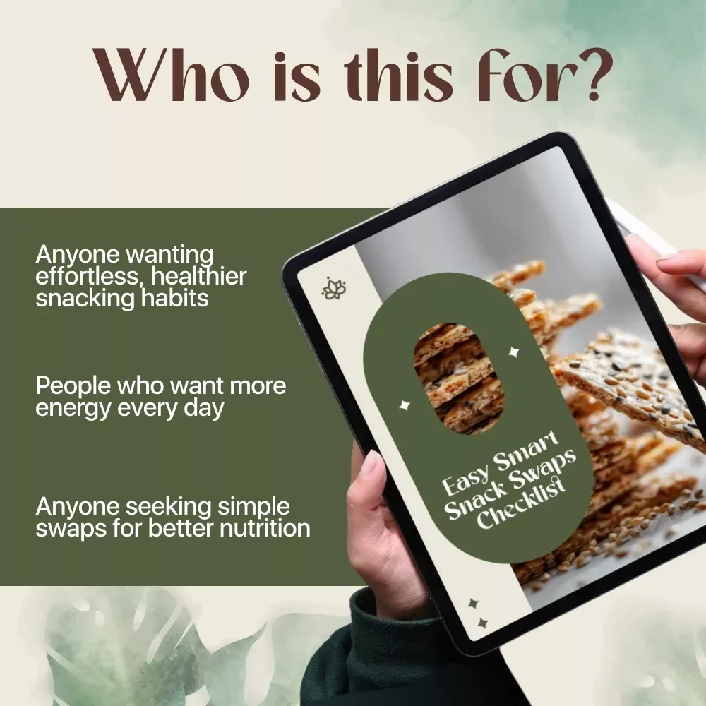 Easy Smart Snack Swaps Checklist | Healthy Snack Ideas | Printable Digital Download | Nutrition Guide for Better Energy