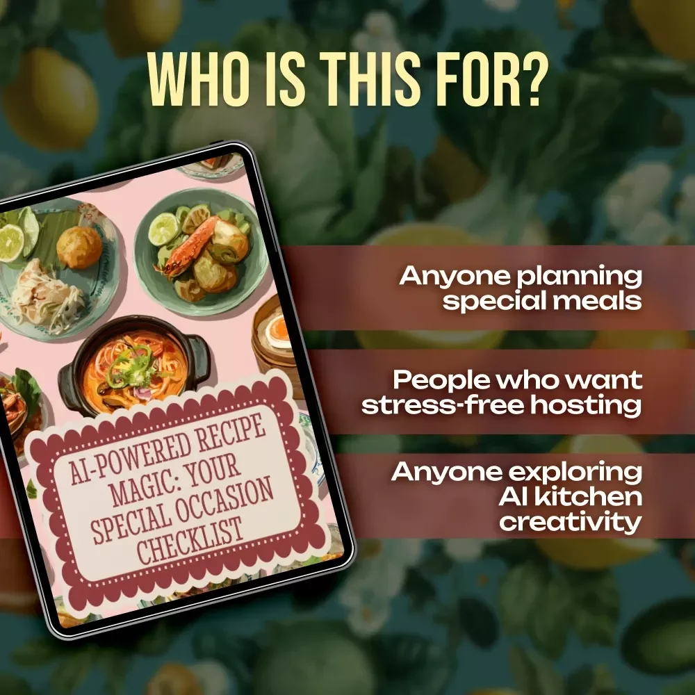 AI-Powered Recipe Magic: Your Special Occasion Checklist | Digital Download | Using AI to Suggest Recipes for Special Occasions