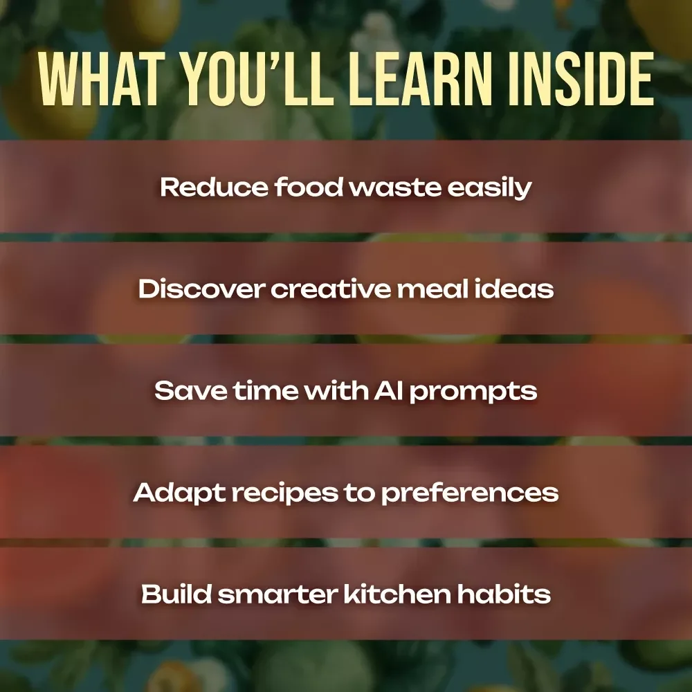 AI Leftover Recipe Ideas Made Easy | Digital Guide for Reducing Food Waste, Smart Meal Planning & Delicious Reheated Meals