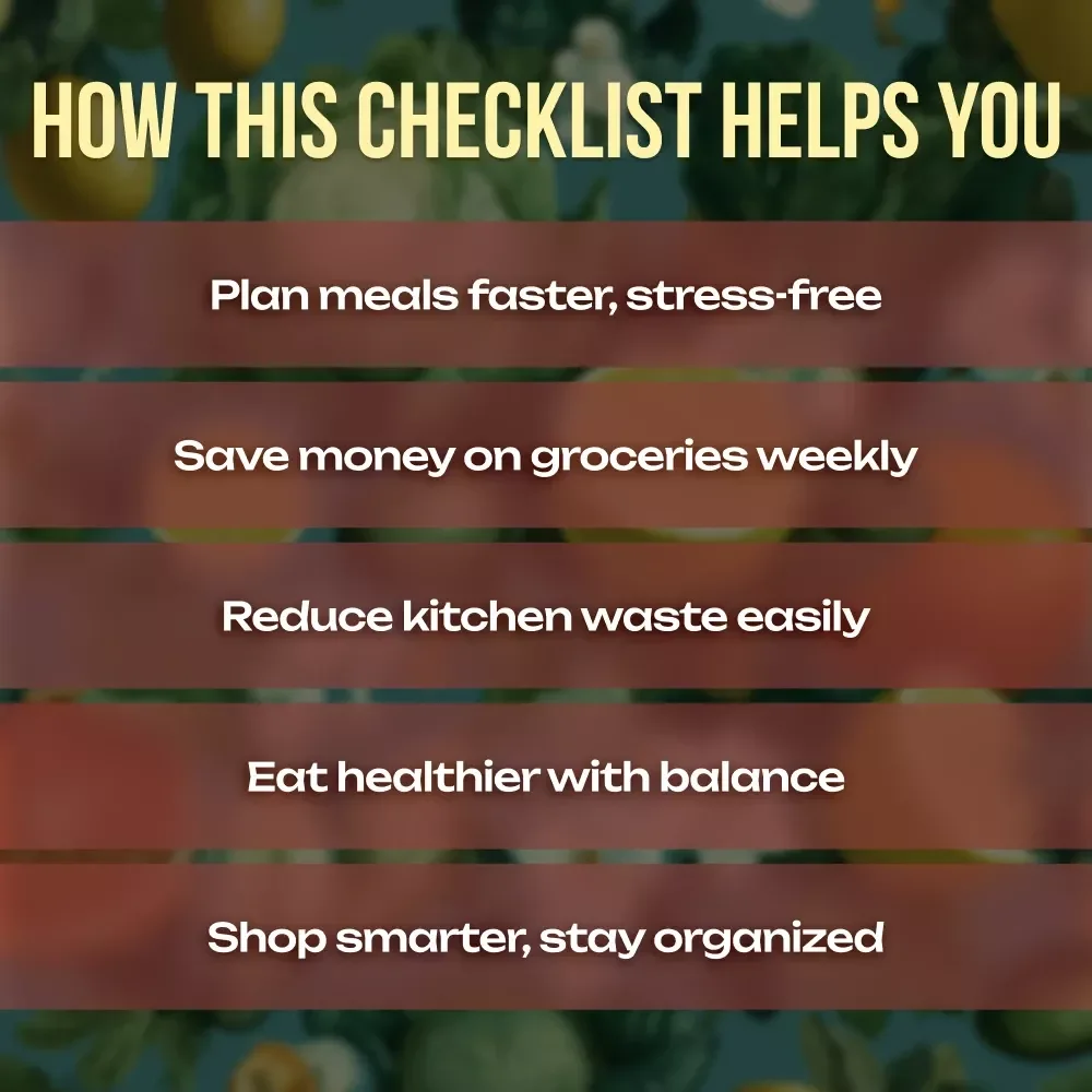 The Ultimate Meal Planning & Shopping Checklist | Digital Download | Meal Prep Guide, Weekly Planner, Grocery List Organizer, Budget-Friendly eBook