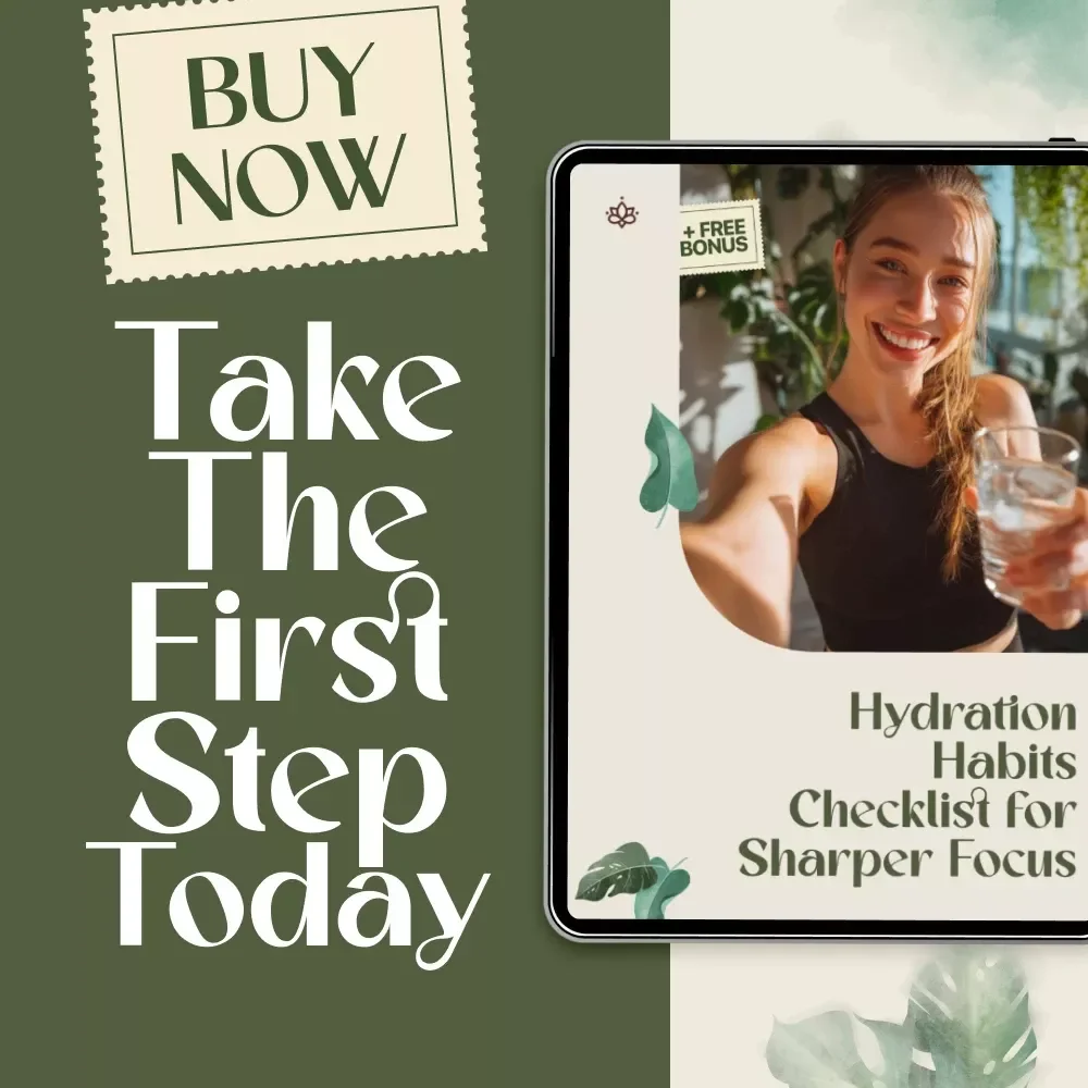 Hydration Habits Checklist for Sharper Focus | Printable Daily Water Tracker | Digital Download to Improve Focus & Productivity