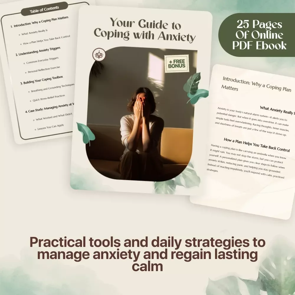 Your Guide to Coping with Anxiety | Digital eBook for Stress Relief, Calm Routines & Coping Plan for Anxiety