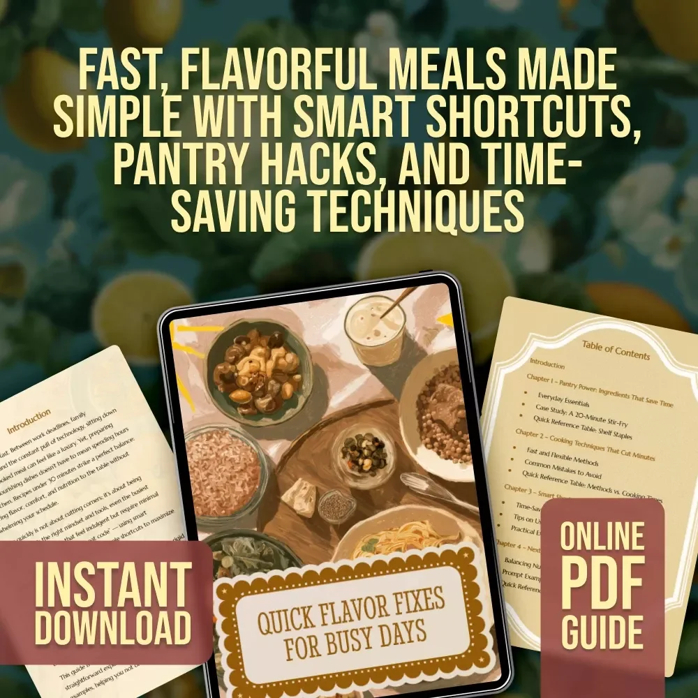 Quick Flavor Fixes for Busy Days | Time-Saving Guide for Fast Meals, Easy Cooking Shortcuts & Meal Planning Tips | Digital Download eBook