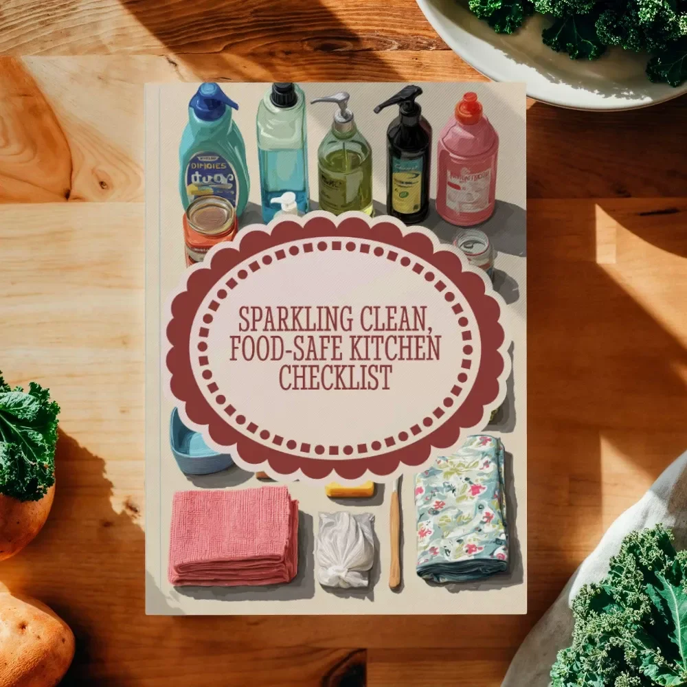 Sparkling Clean, Food-Safe Kitchen Checklist | Printable Digital Download for Food-Safe Kitchen Cleaning Products & Hygienic Cooking