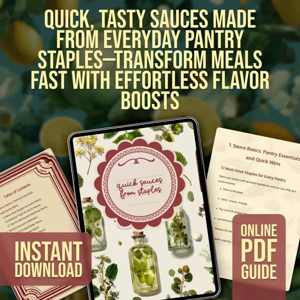 Quick Sauces from Staples | Instant Flavor Guide | Quick Sauces from Pantry Staples eBook for Busy Home Cooks