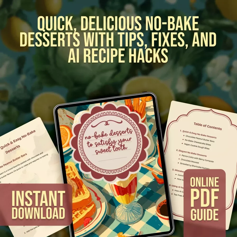 No-Bake Desserts to Satisfy Your Sweet Tooth | Quick & Easy No-Bake Desserts, Elegant Recipes, Vegan Cookie Dough Bites, Chocolate Mousse, Cheesecake Bites & More Digital Guide