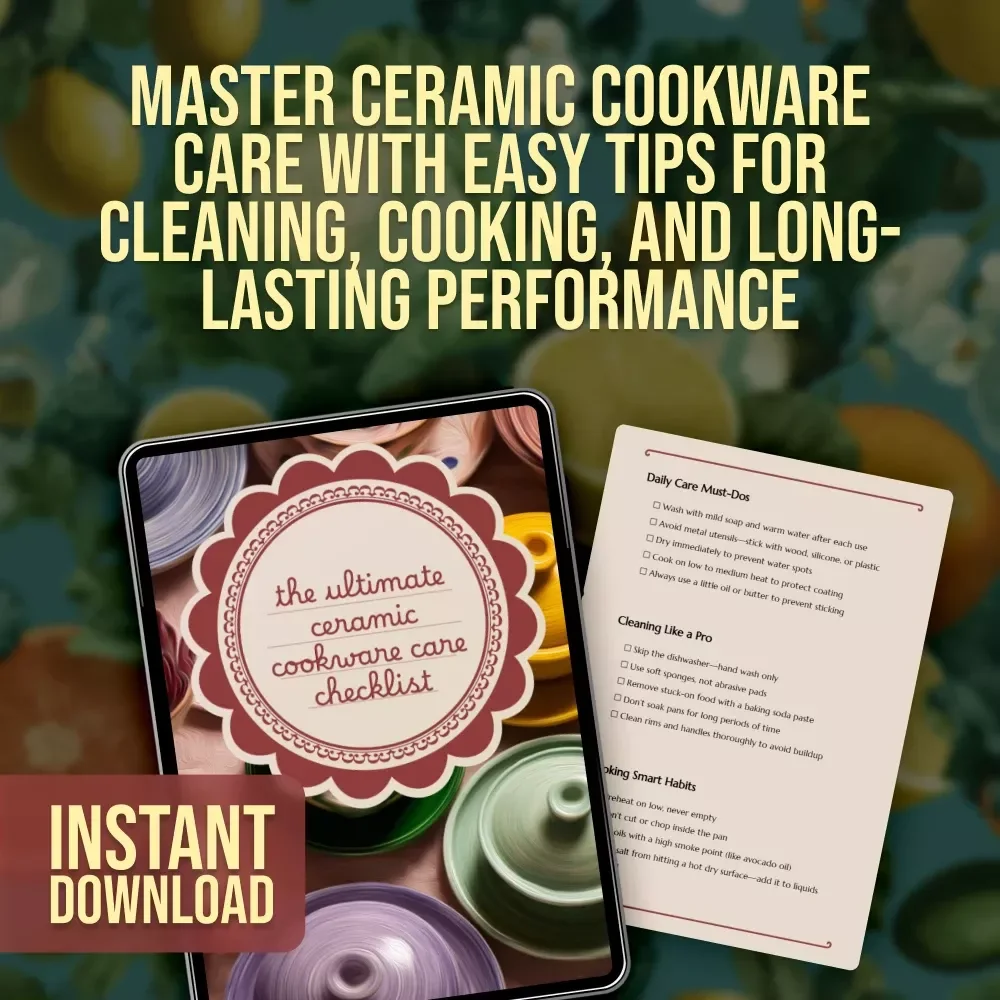 The Ultimate Ceramic Cookware Care Checklist | Digital Download Guide for Long-Lasting Ceramic Pans | Kitchen Cleaning & Storage Tips