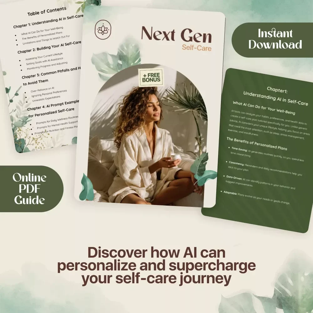 Next Gen Self-Care | AI Personalized Self-Care Plan Guide for Daily Wellness, Mental Health, Nutrition & Fitness