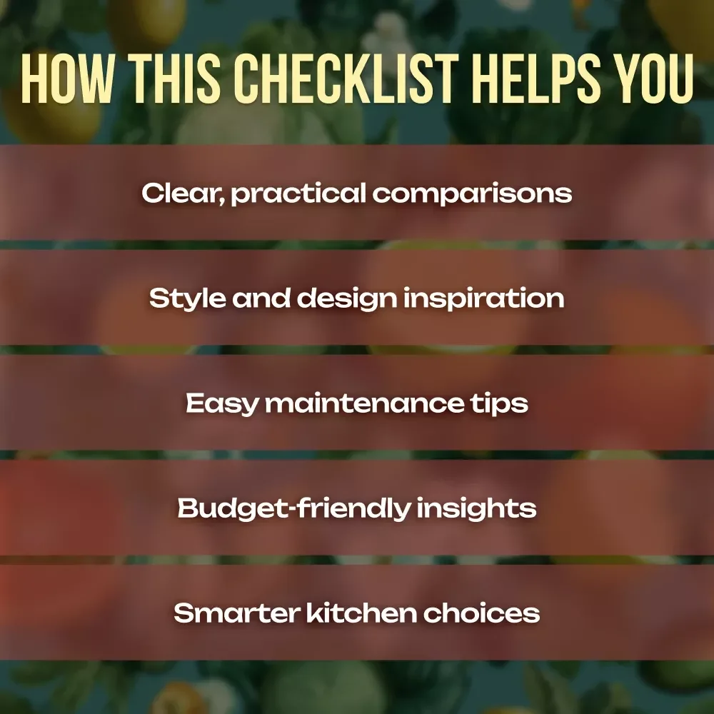Best Kitchen Countertop Materials Checklist | Digital Download Guide for Choosing the Best Kitchen Countertop Material