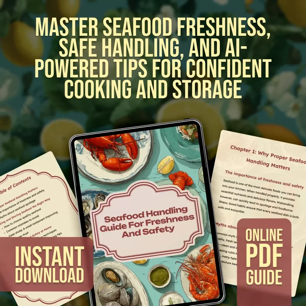 Seafood Handling Guide for Freshness and Safety | Digital Download eBook | Safe Seafood Storage, Preparation & AI Tips