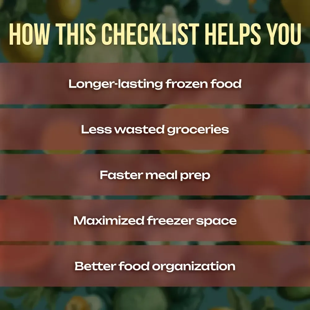 Essential Freezer Storage Tips | Printable Checklist for Organized Freezer, Food Preservation & Meal Prep
