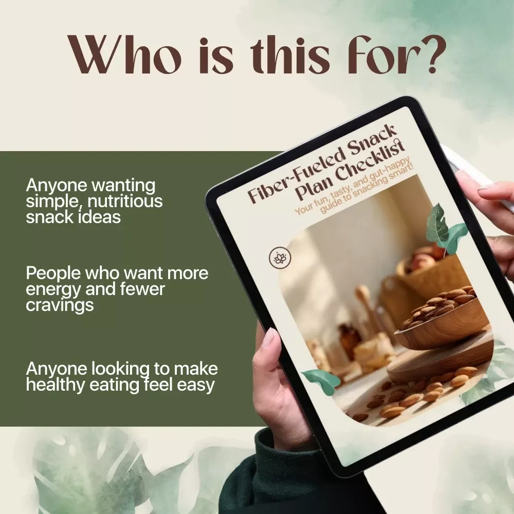 Fiber-Fueled Snack Plan Checklist | Printable Fiber-Rich Snack Plan Guide for Healthy Eating, High-Fiber Snacks, Gut Health & Energy Boost
