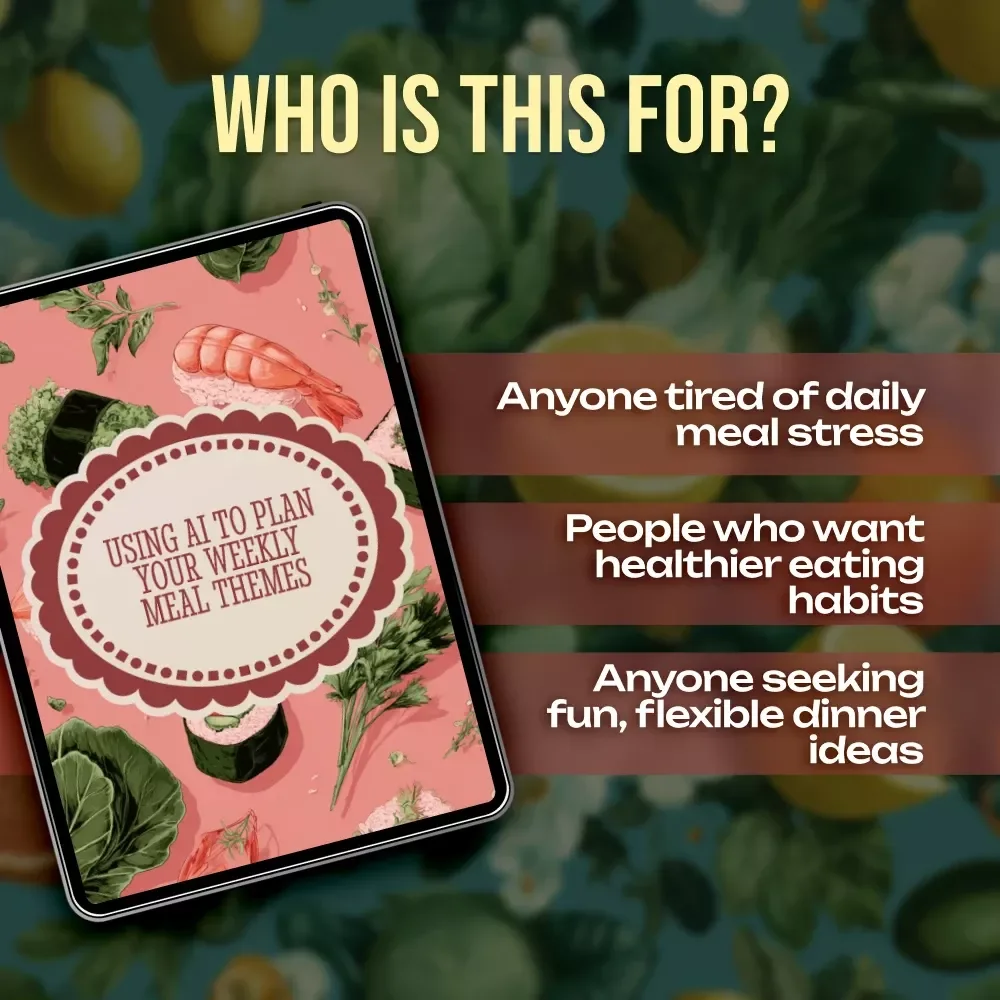 Using AI to Plan Your Weekly Meal Themes | Digital Guide for Stress-Free Cooking, Meal Prep & Smart Grocery Planning | AI Meal Themes for the Week eBook Download