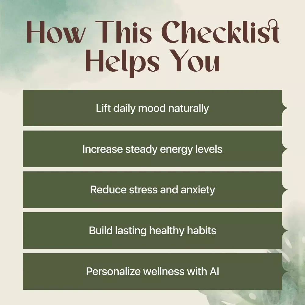 Mood-Boosting Vitamins Checklist | Digital Download for Energy, Positivity & Mental Wellness | Vitamins to Improve Mood