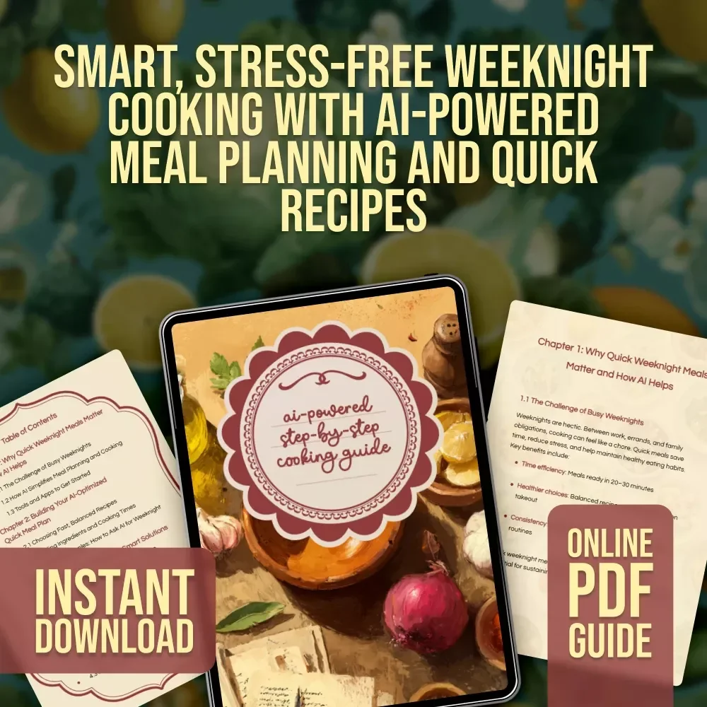 AI-Powered Weeknight Meals Made Easy | Quick & Stress-Free Dinner Guide | Digital Download for Busy Families | AI Quick Weeknight Meals