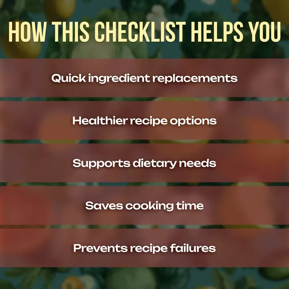 AI Ingredient Substitution Checklist | Digital Download | Smart Cooking with AI Ingredient Substitutions
