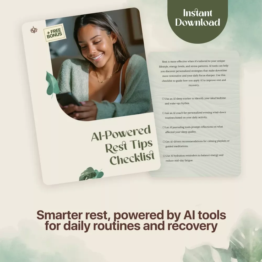 AI-Powered Rest Tips Checklist | Digital Download for Better Sleep, Relaxation & Recovery | AI Personalized Rest Tips Guide
