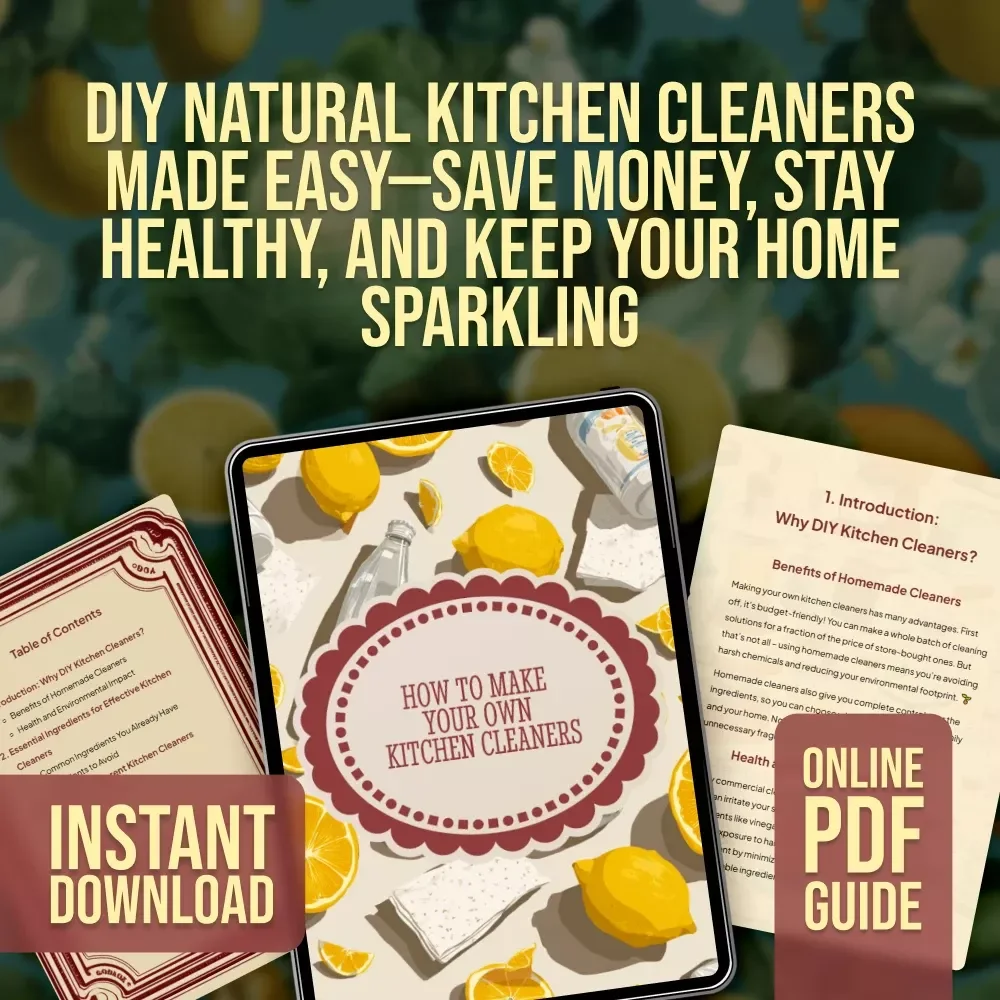 How to Make Your Own Kitchen Cleaners | DIY Guide for Natural, Eco-Friendly, and Non-Toxic Cleaning Recipes | Digital Download eBook & Checklist