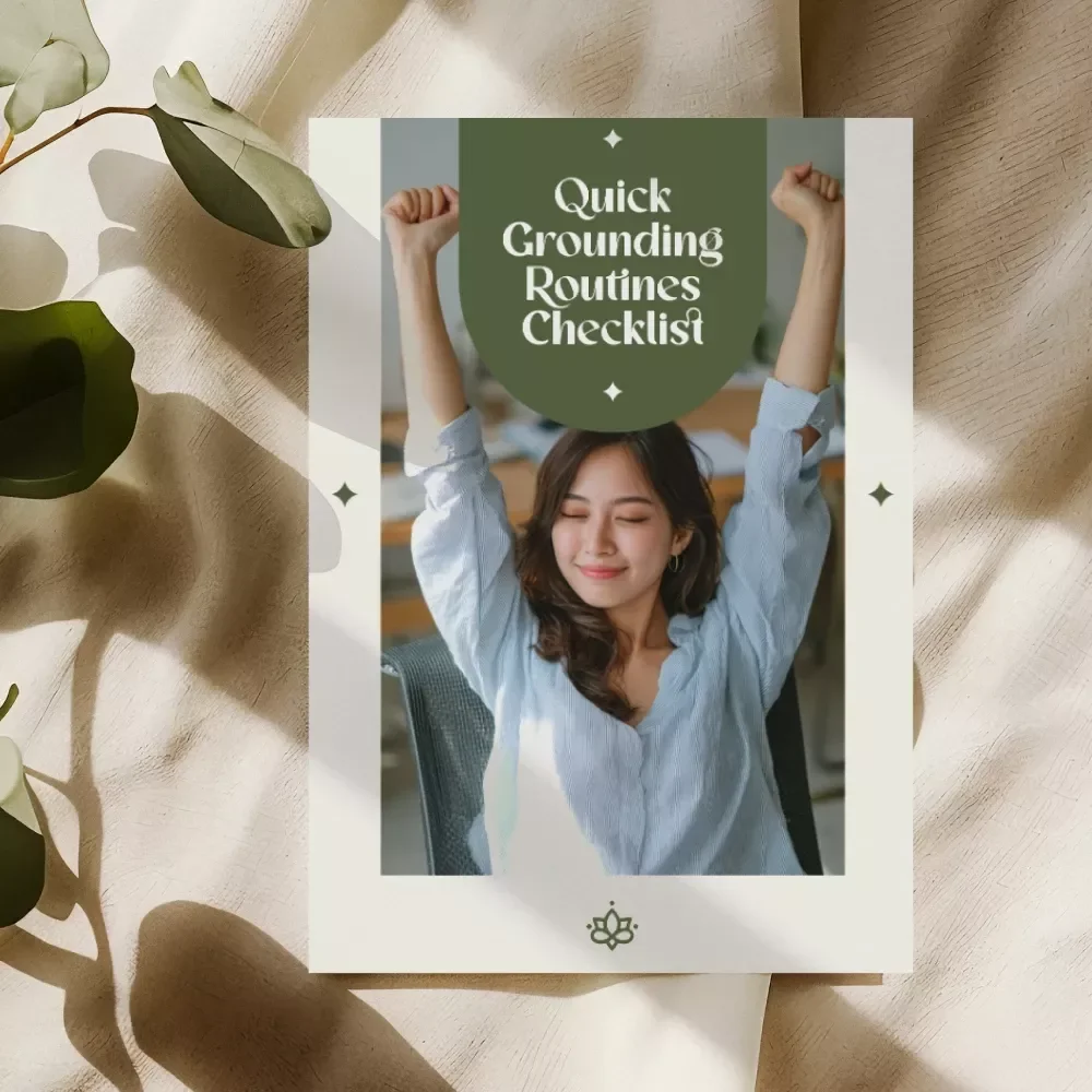 Quick Grounding Routines Checklist | Instant Digital Download | Stress Relief, Mindfulness, and Calm Practices
