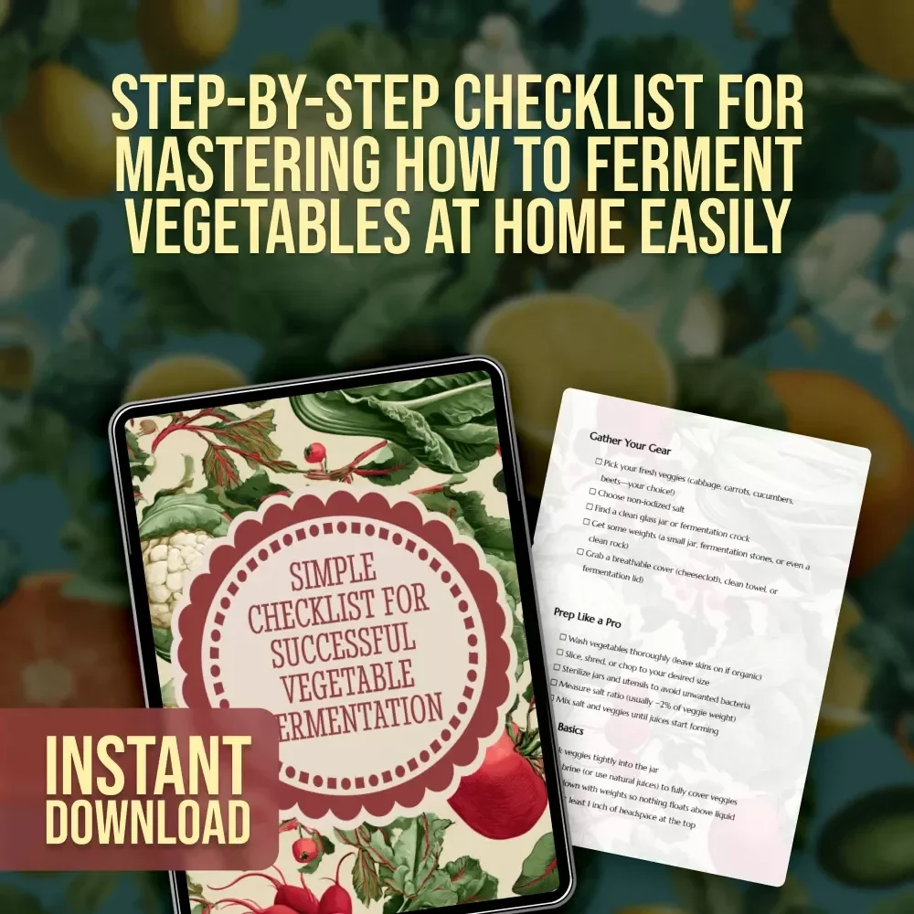 Simple Checklist for Successful Vegetable Fermentation | Easy Digital Download Guide on How to Ferment Vegetables at Home