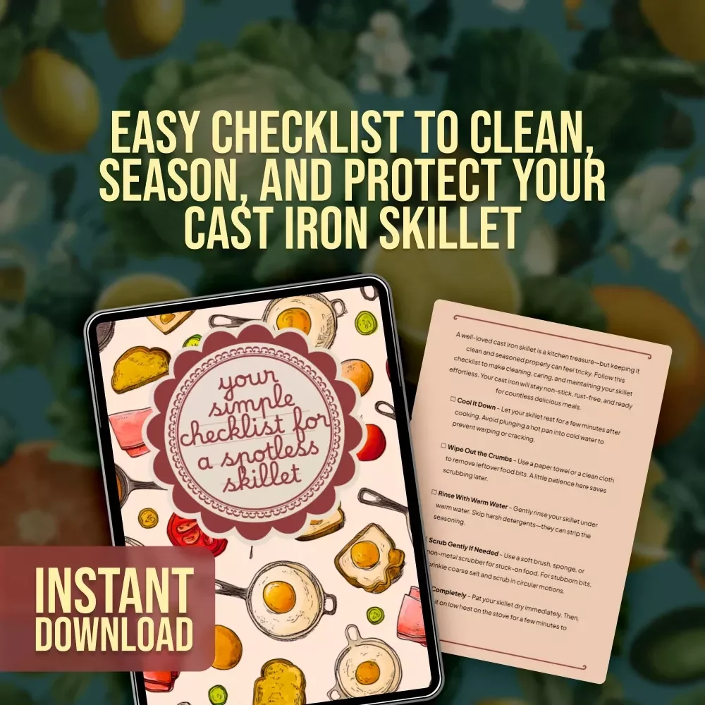 Your Simple Checklist for a Spotless Skillet | Cast Iron Care Guide | Digital Download eBook for Cleaning, Seasoning & Maintenance