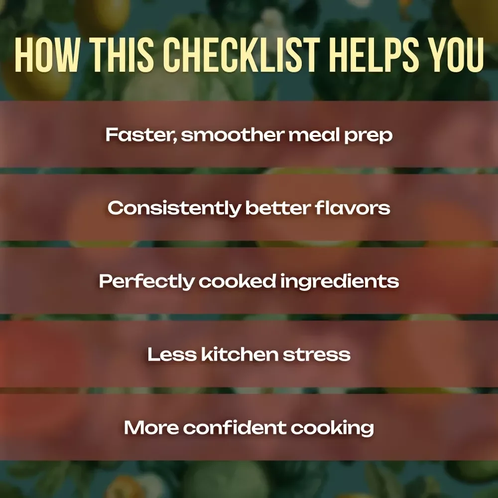 10 Common Cooking Mistakes to Avoid Checklist | Printable Digital Download for Beginners & Home Cooks | Kitchen Tips & Cooking Guide