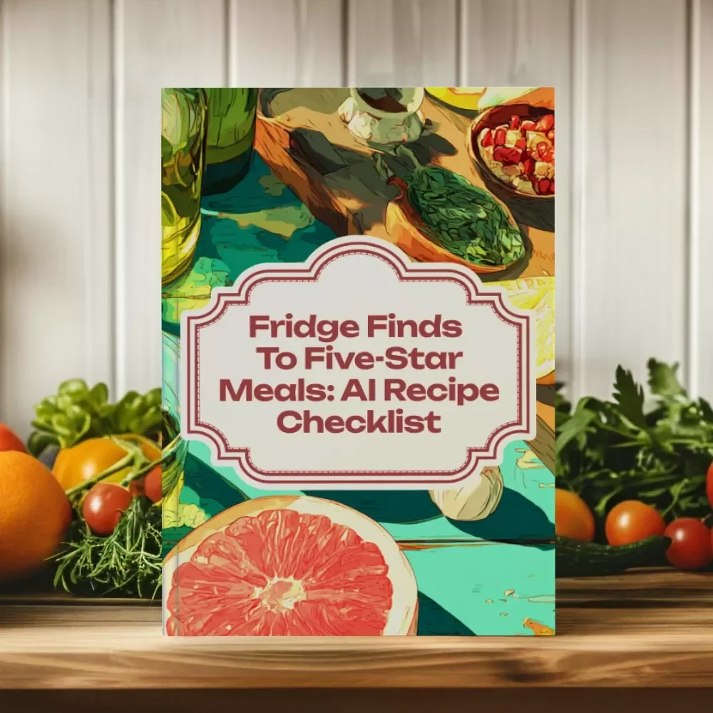 Fridge Finds to Five-Star Meals: AI Recipe Checklist | Digital Download eBook, Meal Planning Guide, Kitchen Organization, AI Cooking Tool
