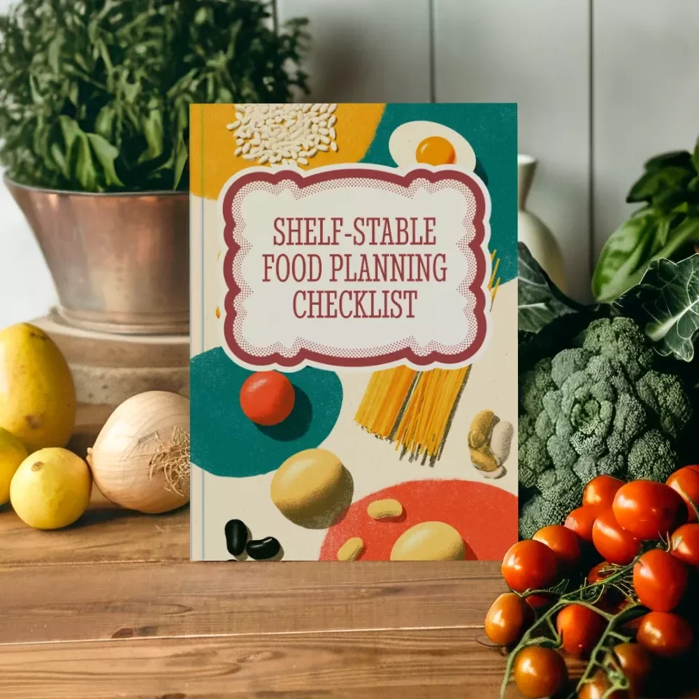 Shelf-Stable Food Planning Checklist | Printable Pantry Organization & Emergency Meal Prep Guide | Digital Download