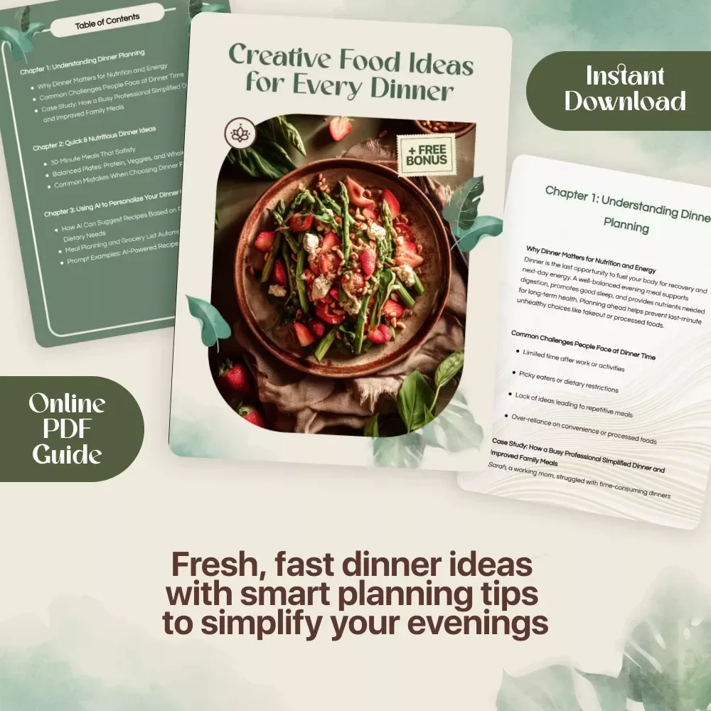Creative Food Ideas for Every Dinner | Quick & Nutritious Meal Planning Guide | Digital Download for Easy Dinner Solutions