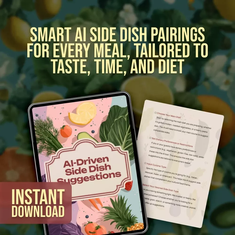 AI-Driven Side Dish Suggestions | Digital Checklist for Effortless Meal Planning | Use ai to suggest side dishes automatically for Any Main Dish