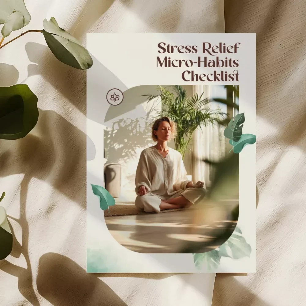 Stress Relief Micro-Habits Checklist | Daily Mindfulness Digital Download | Printable Self-Care Guide for Anxiety & Calm Living