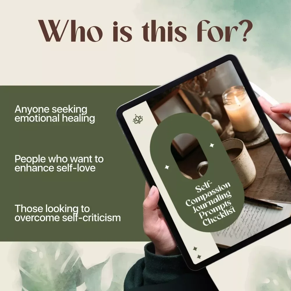 Self-Compassion Journaling Prompts Checklist – A Digital Download for Healing and Growth