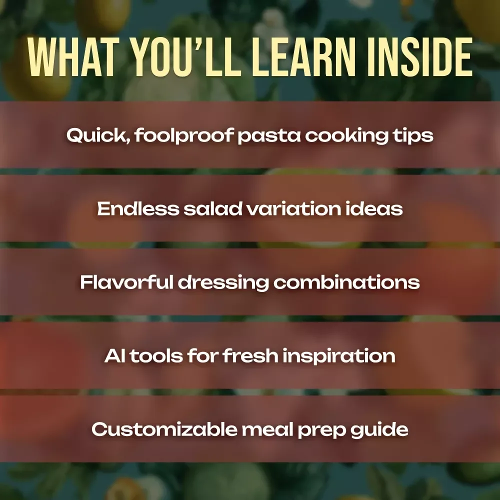 Pasta Salad Magic | Digital Guide for Easy Pasta Salad Recipes, Creative Variations, Dressing Combinations & AI Cooking Inspiration | Printable Download eBook & Checklist