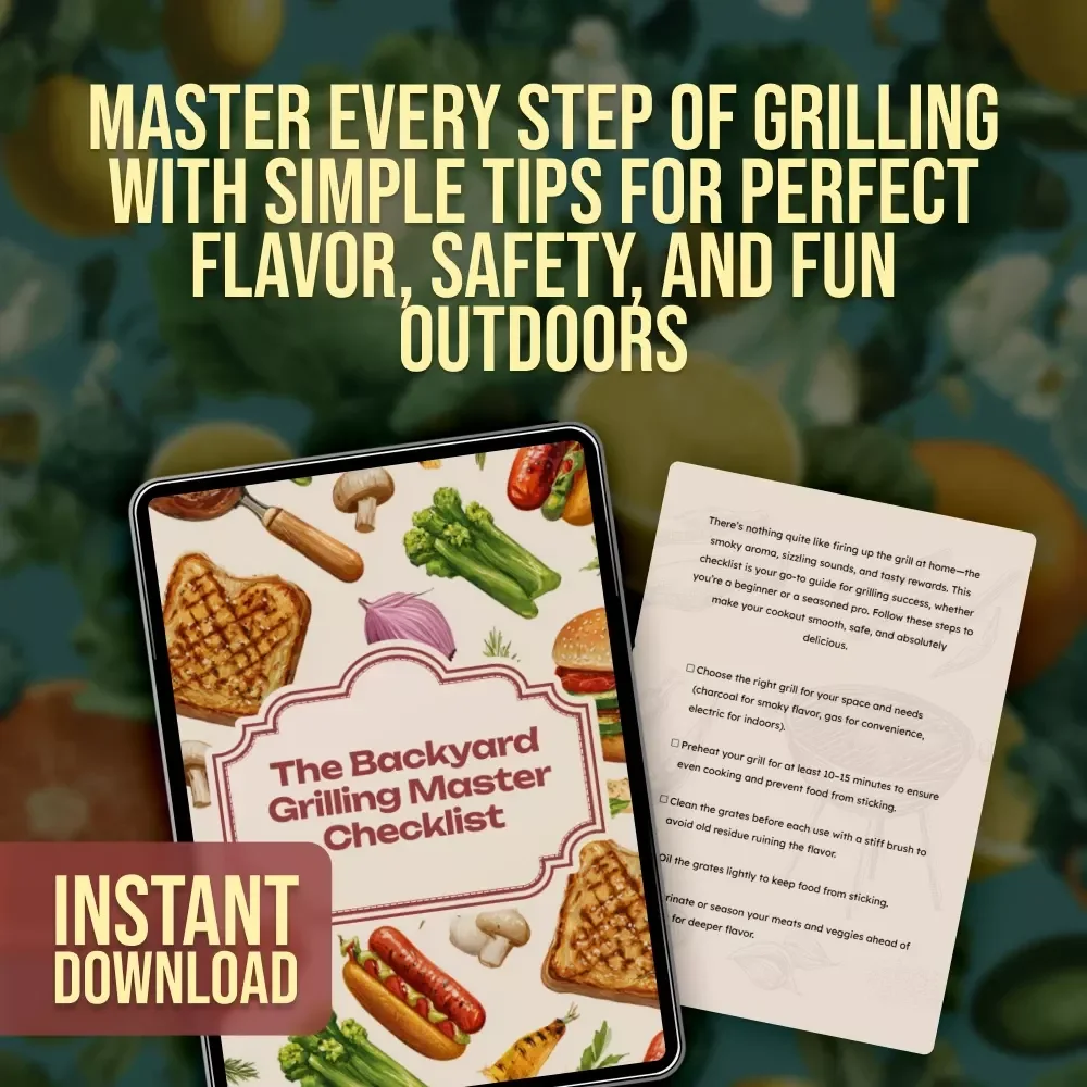 The Backyard Grilling Master Checklist | Digital Download for Grilling Tips at Home, BBQ Guide, Outdoor Cooking Essentials