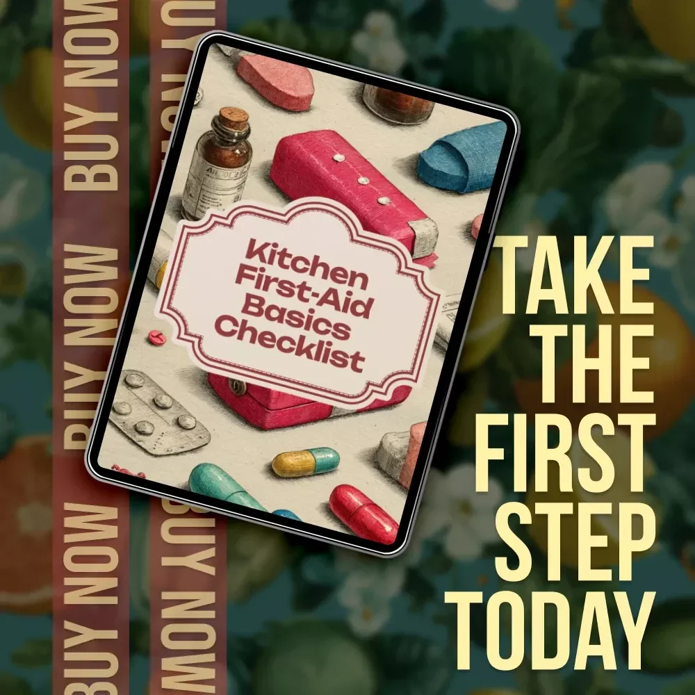 Kitchen First-Aid Basics Checklist | Digital Download | Printable Home Safety Guide for Cooking Enthusiasts, Beginners & Families