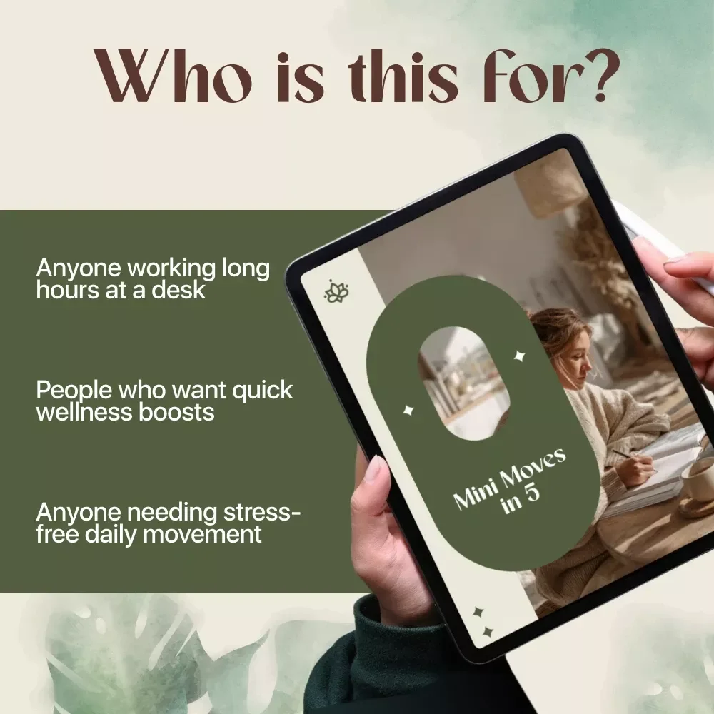 Mini Moves in 5 | Quick Checklist for Micro-Movement Routines in Under 5 Min | Digital Download Wellness Guide